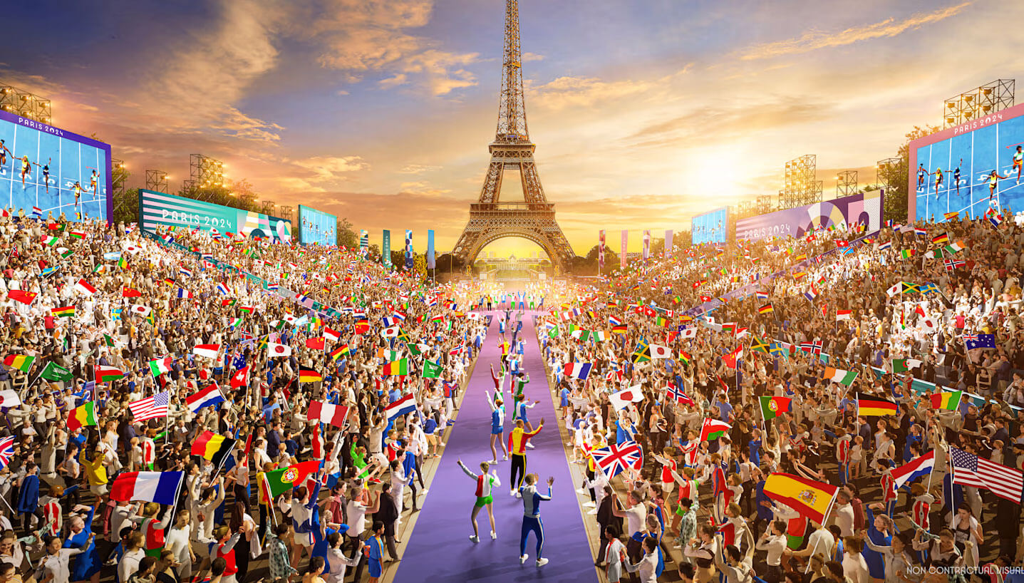 Gente de celebración en París 2024